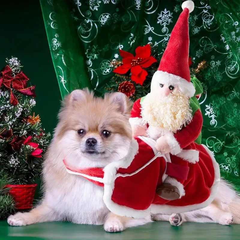 Christmas Pet Clothes Riding Pet Santa Claus