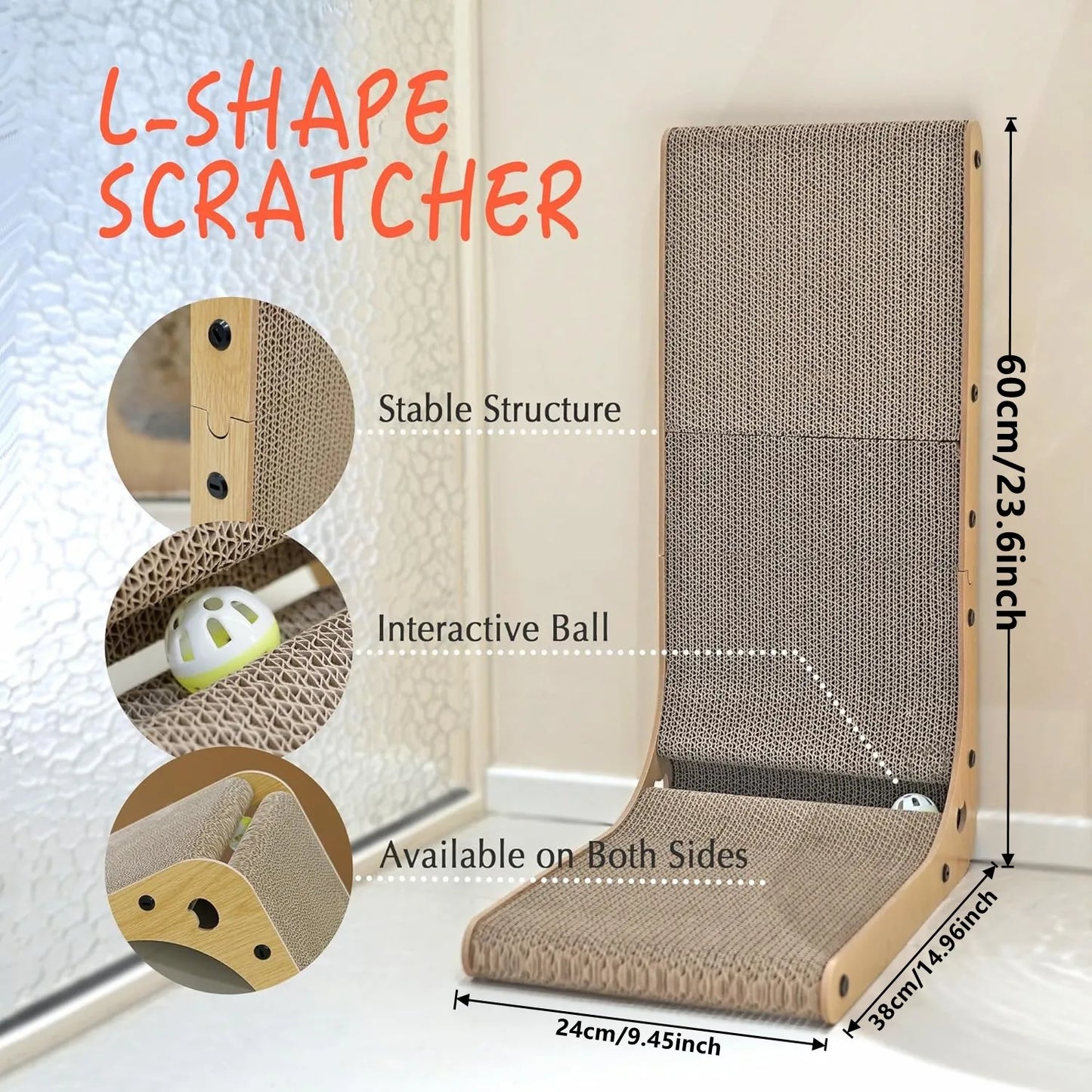 L Shape Cat Scratcher, Protecting Furniture Cat Scratch Pad,