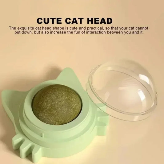 Lickable Catnip Balls Toy, Teeth Cleaning Chew Toy with Natural Catnip