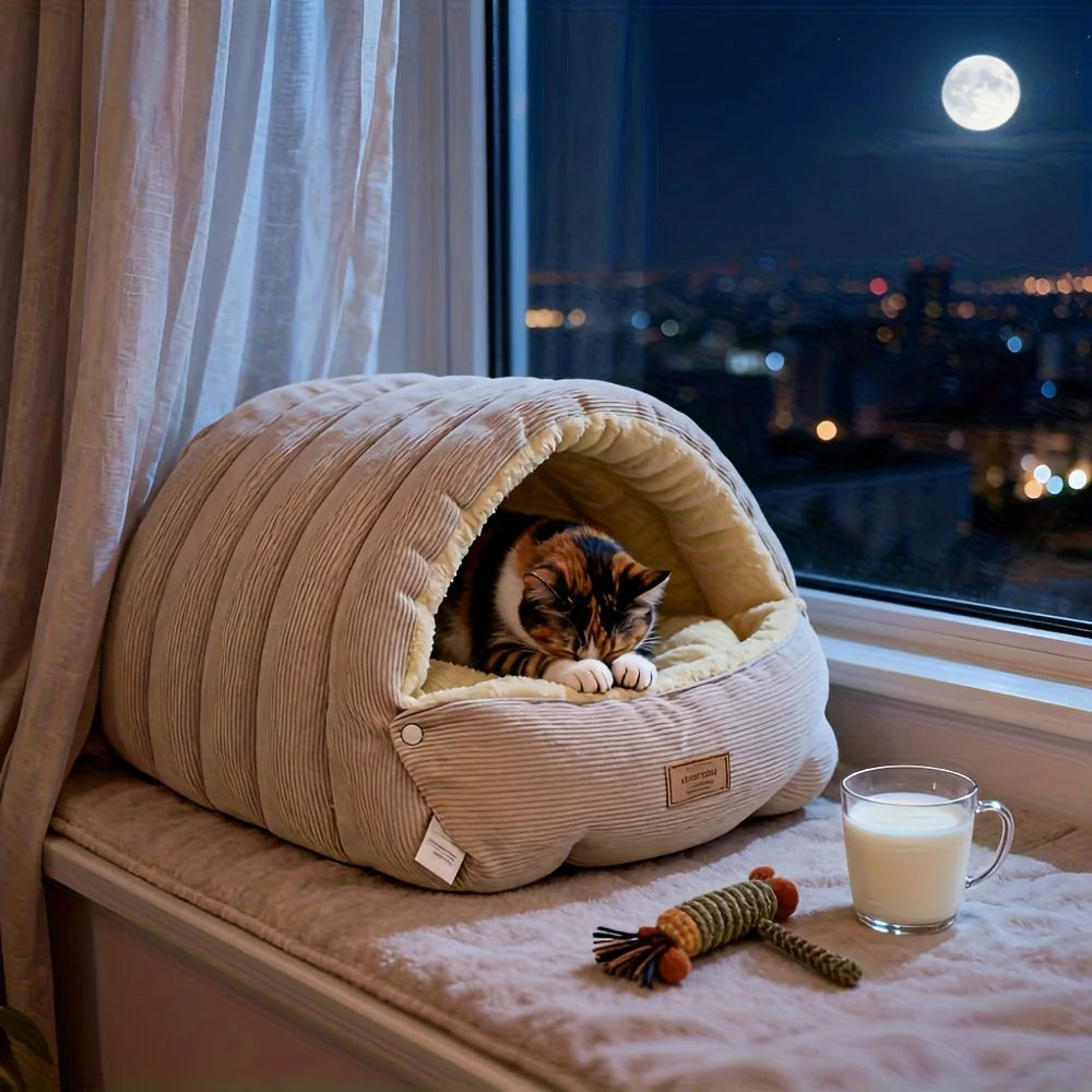 Winter Warm Cat Bed Warm Pet House Pet Sleeping Nest Thickening Warmth Soft Kittens Sleeping Bed Cat Cave