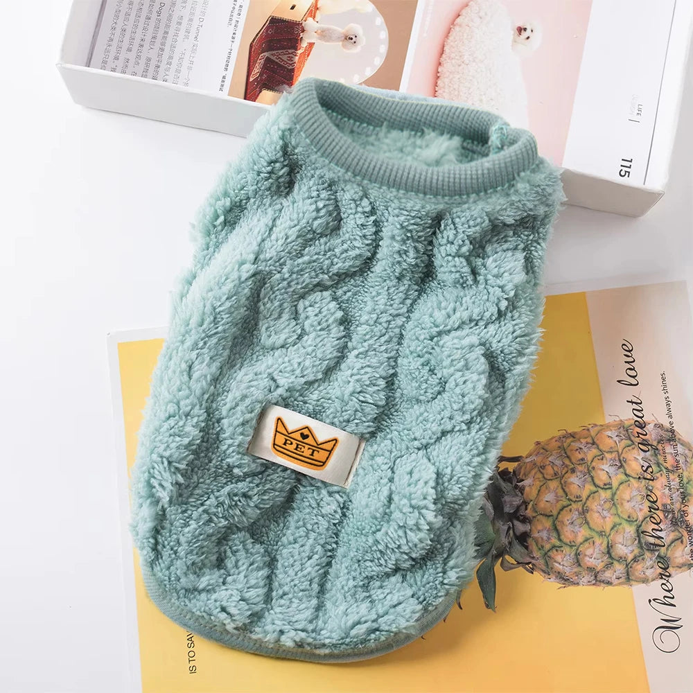 Soft Cozy Cat Clothes Autumn Winter Warm Fleece Sweatshirt for Small Dogs Puppy Kitten J
