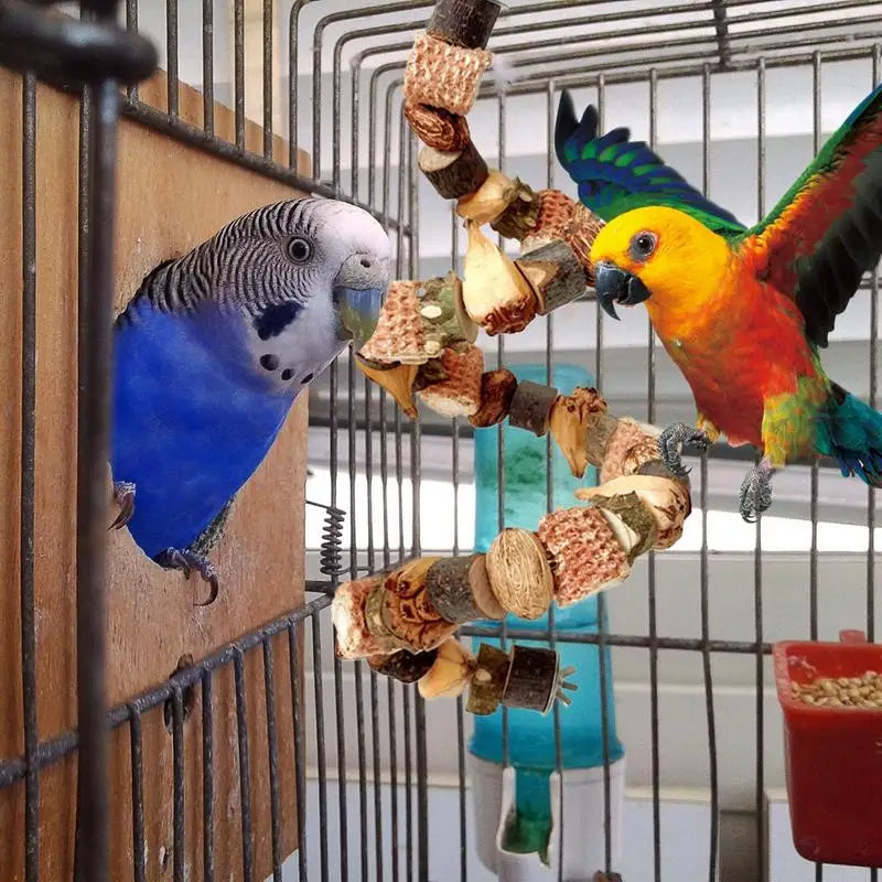 Parrot Toys Bird Chewing Strings Log Blocks