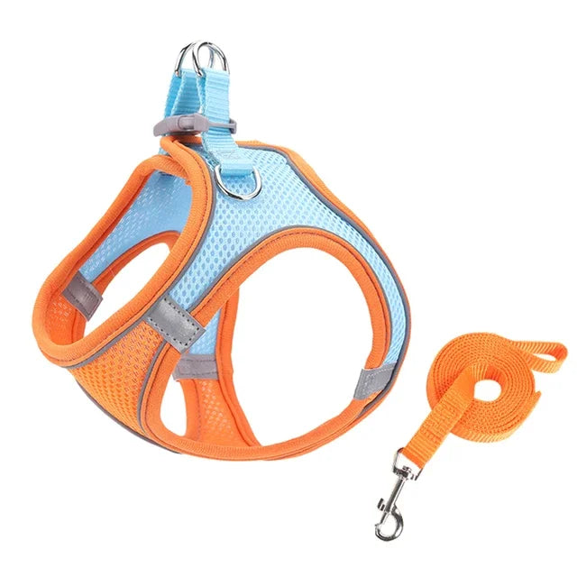 Adjustable Cat Harness Leash Escape Proof Kitten Dog Harness