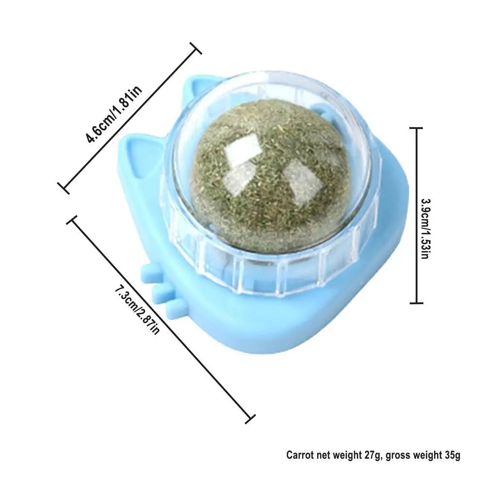 Catnip Wall Ball Catnip Wall Spin Ball Edible Cat Catnip Toys Promotes Digestion Catnip Rollerbal