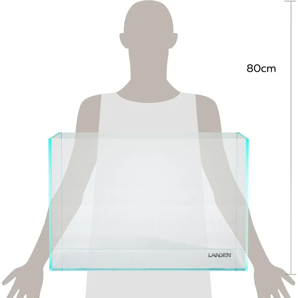 23 Gallon Rimless Aquarium Tank, 8mm Thick Glass, 60x40x40cm Dimensions
