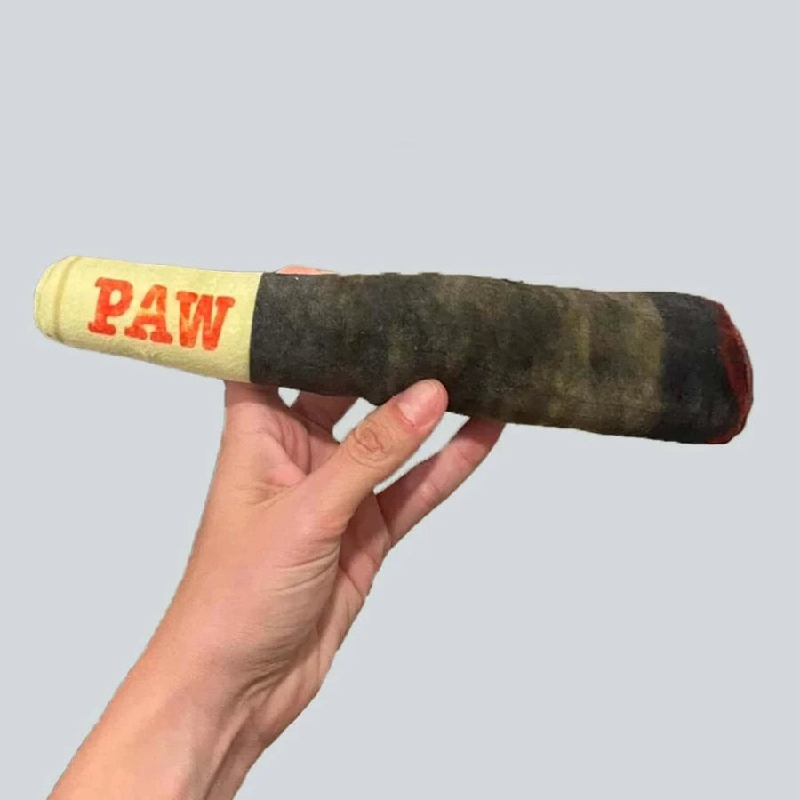 Cigar Design Plush Squeaky Pet Toys Grinding Teeth Creative Chew Toy