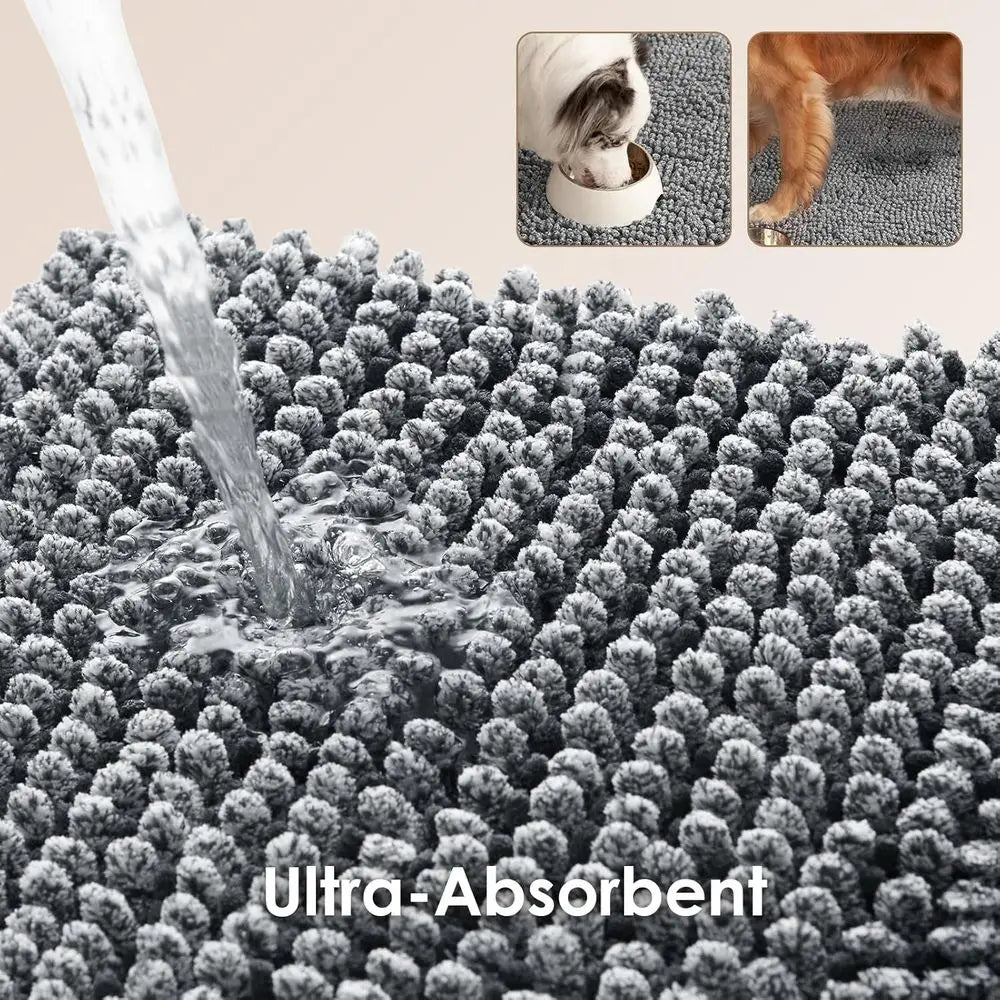 Super Absorbent Dog Door Mat or Muddy Paws 60x36 Inch Indoor,Doormat Outside Entrance, Quick Dry Chenille Washable Dog Mat