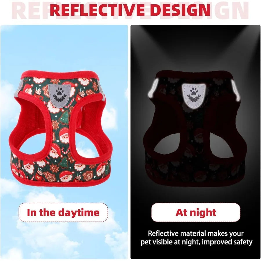 Christmas Dog Harness for Small Medium Dogs