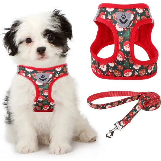 Christmas Dog Harness for Small Medium Dogs