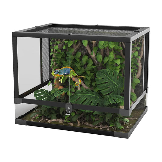Ventilation Reptile Terrarium, Double Hinge Door  Anti Escape Reptile Tank