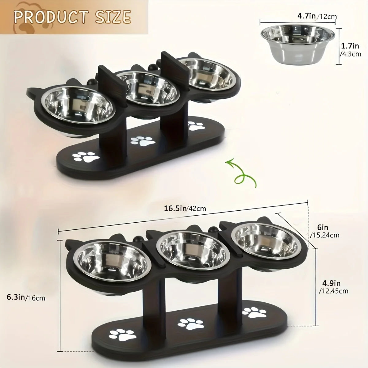 Elevated Food Bowls Cats and Puppy