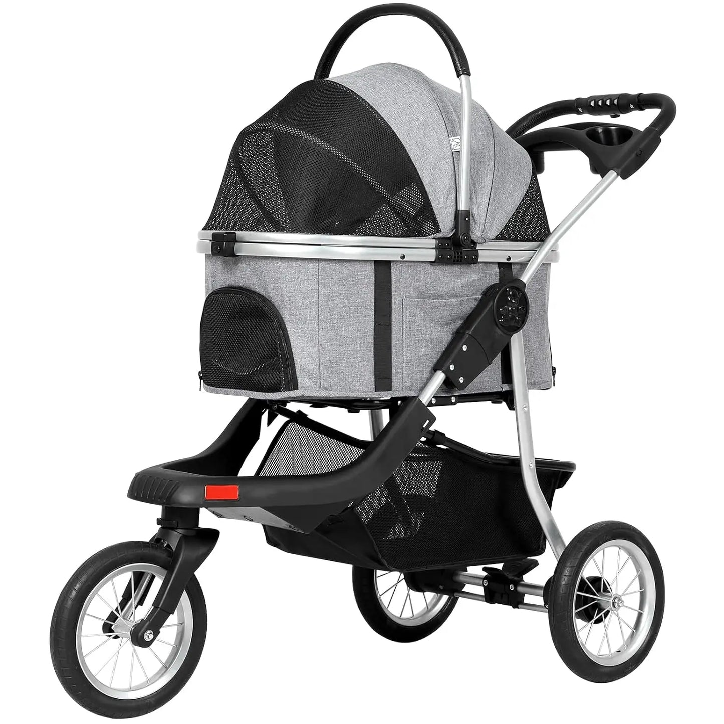 3-in-1 Large Dog Stroller Detachable Carrier, Zipperless Dual Entry, Foldable Jogger