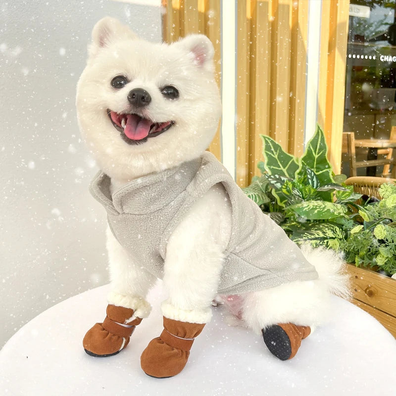 4Pcs Winter Waterproof Warm Pet Accessories Dog Socks Bootie Pet Dog Shoes