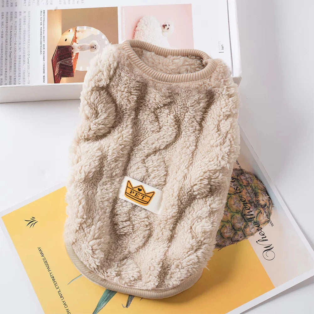 Soft Cozy Cat Clothes Autumn Winter Warm Fleece Sweatshirt for Small Dogs Puppy Kitten J