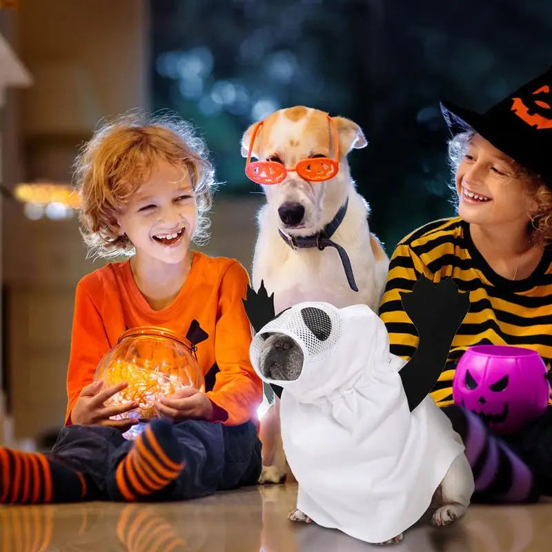 Ghost Dog Halloween Costume Creative White Ghost Costume Fancy Dress For Dogs Cats