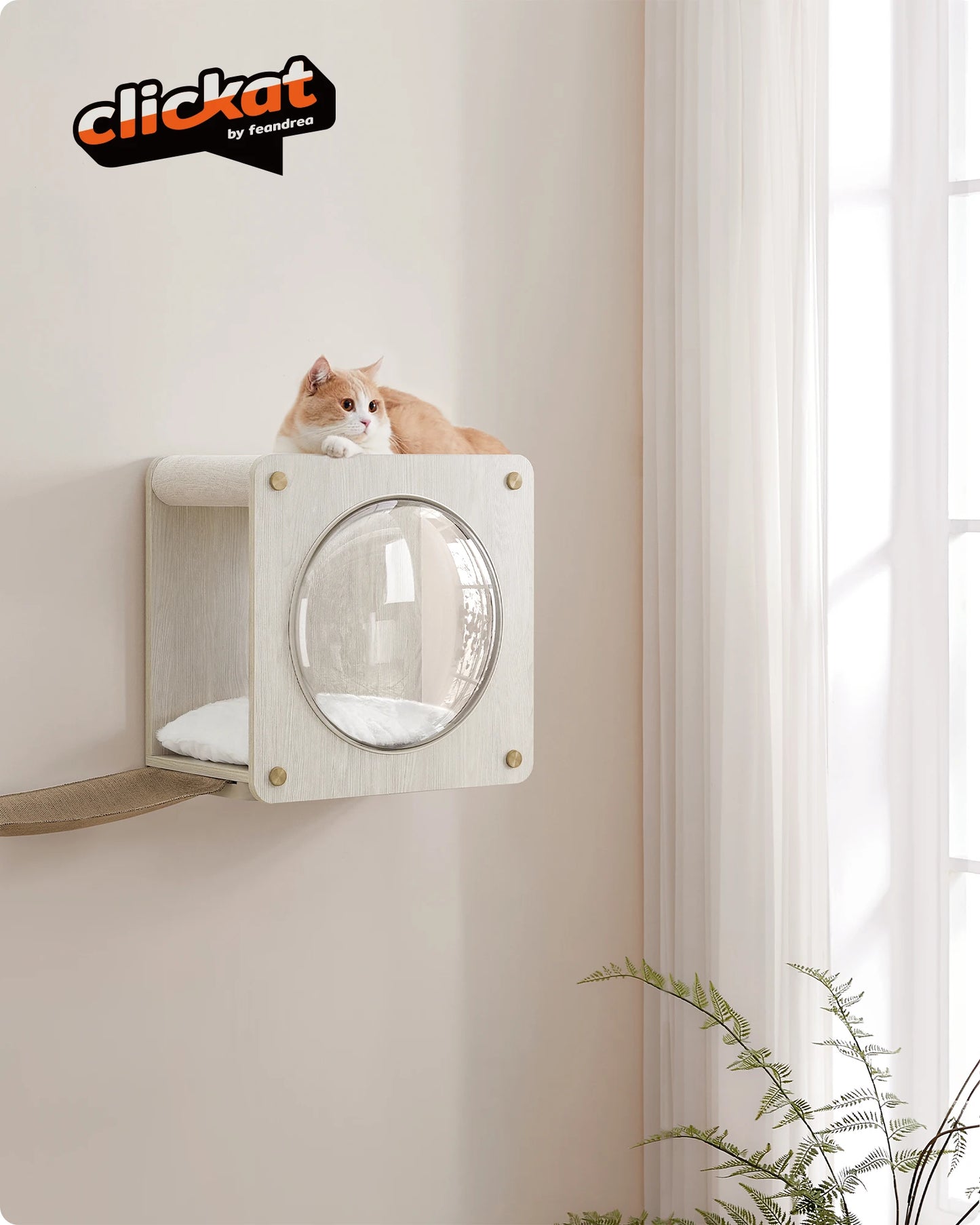 Cat Cave, Cat Wall Condo House with Hammock, Observation Window, Extremely Quick Assembly