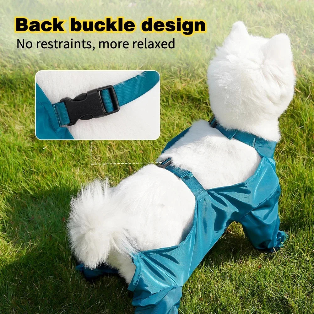 Waterproof Dog Boots with Suspenders Adjustable Anti-Fall Puppy Shoes