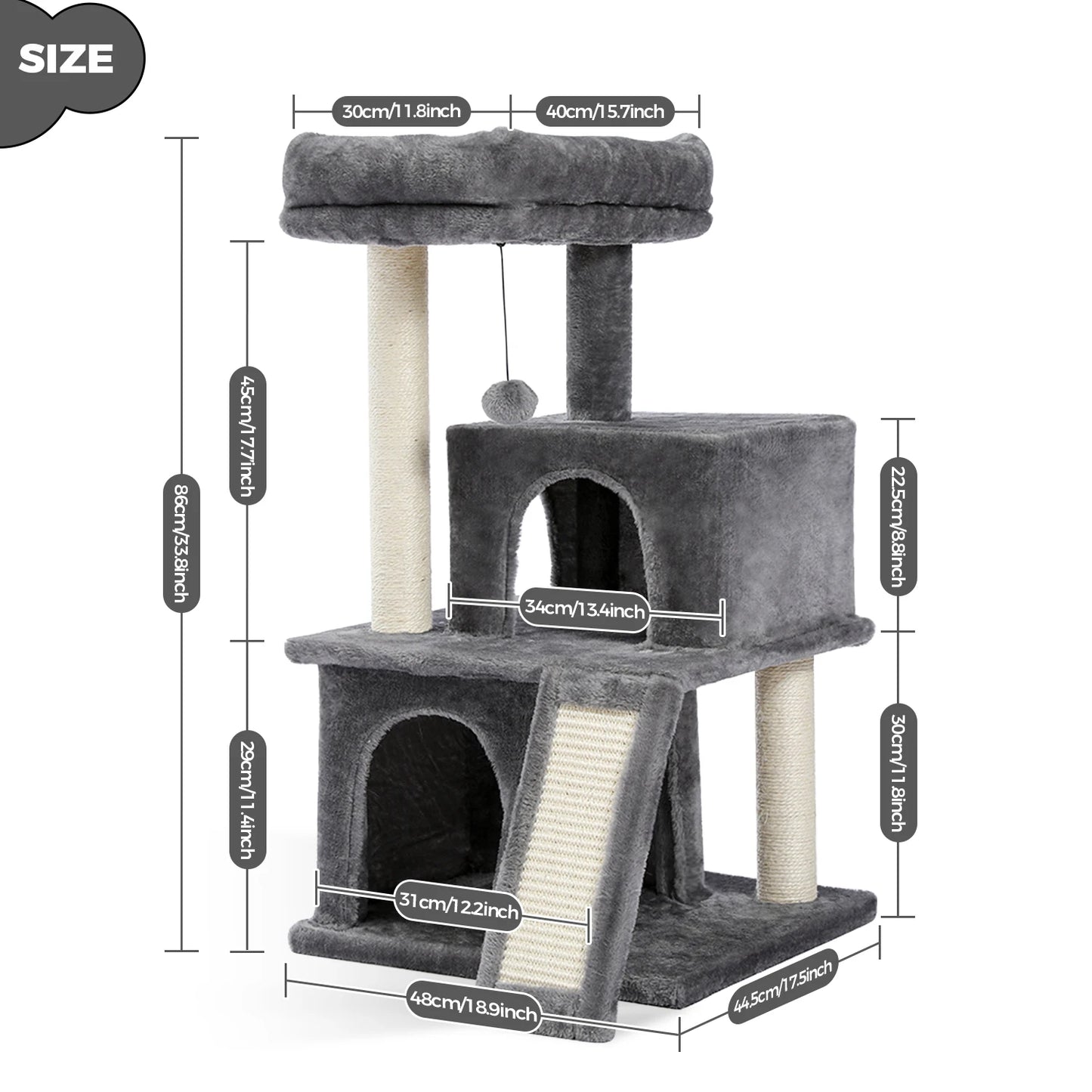 Large Cat Tree, Multi-Level Cat Tower