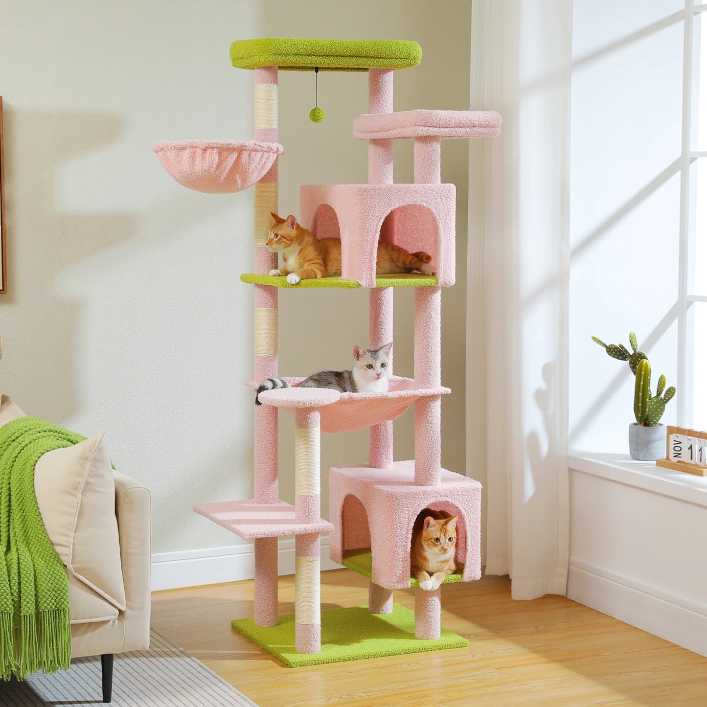 Multi-Level Cat Tower with Super Large Hammock