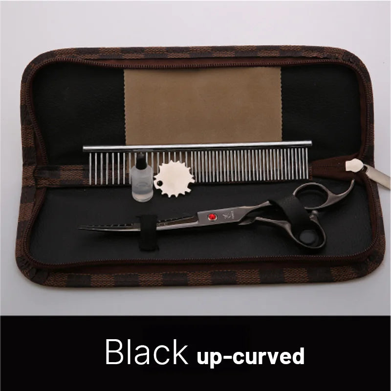 Rainbow&black dog grooming scissors Shears set for household pet owner