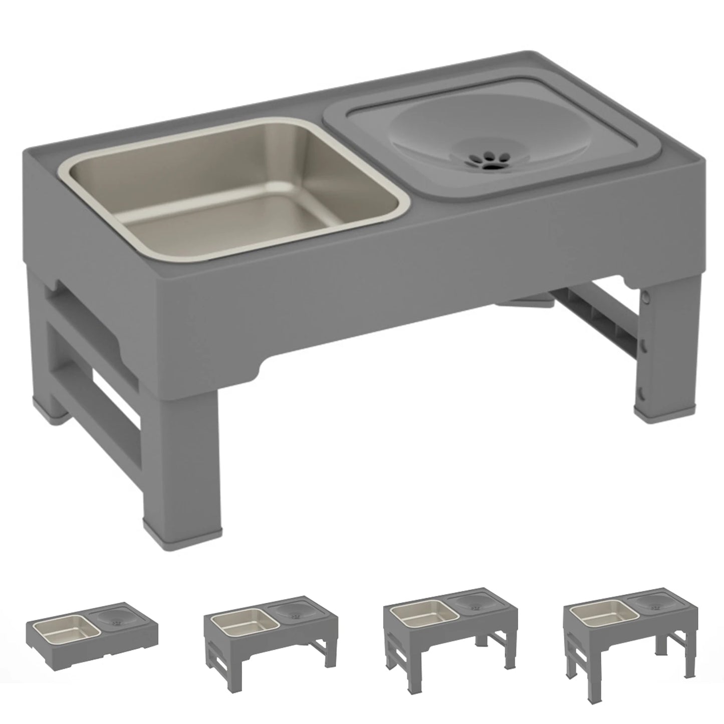 3 In 1 Pet Dog Stainless Steel Bowls