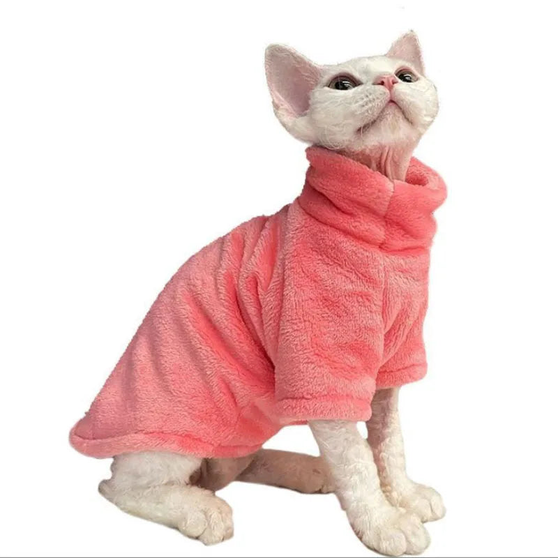 Cat Sweater Coat Turtleneck Winter Warm Cat Clothes  Puppy Jacket Chihuahua Clothing