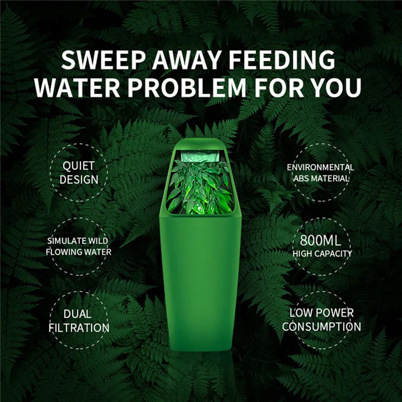 Reptile Drinking Water Filter Fountain Green Feeding Chameleon Lizard ABS Dispenser Humidifier