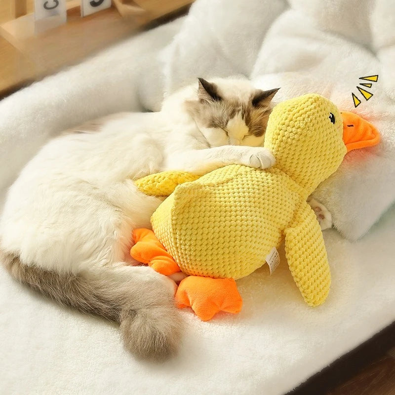Plush Companion Sleeping Duck Dog Toys for Small Large Dogs Bite Resistant