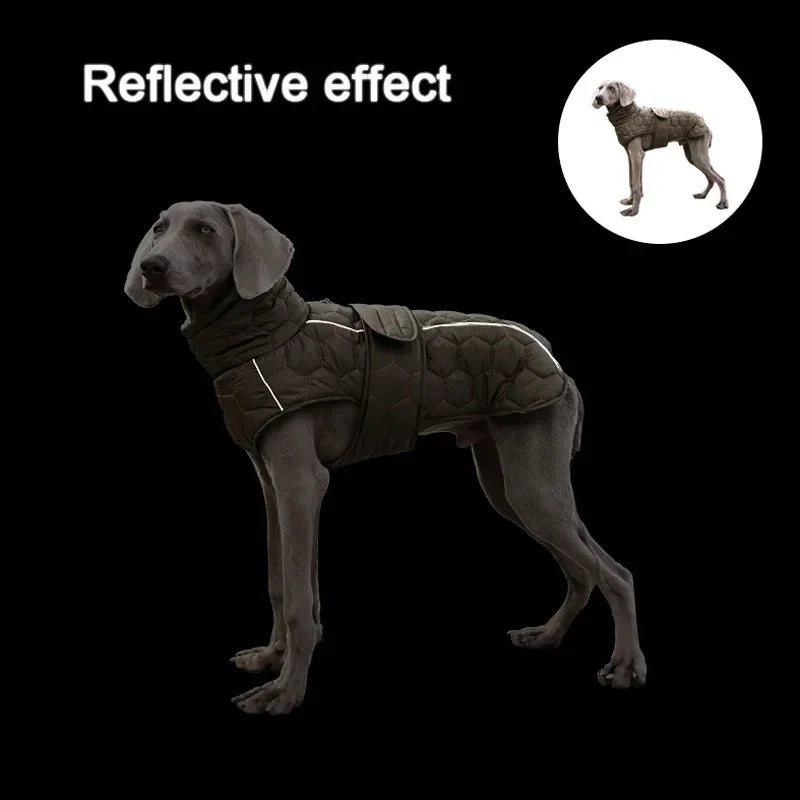Winter Warm Dog Clothes Thick Reflective Snowsuit Pet Dog Down Jacket for Large Breed Dogs