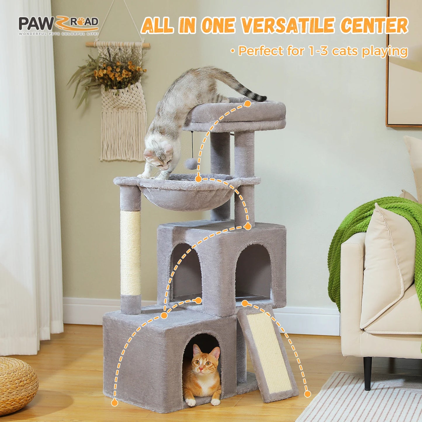 Large Cat Tree, Multi-Level Cat Tower