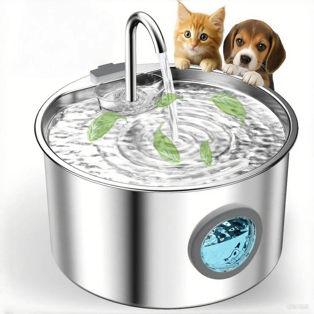 Stainless Steel Cat Water Fountain , 108oz Pet Fountain Dispenser Automatic