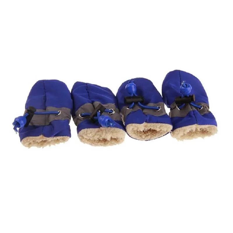 4pcs Antiskid Puppy Shoes Pet Protection Soft-soled Pet Shoes Winter Waterproof