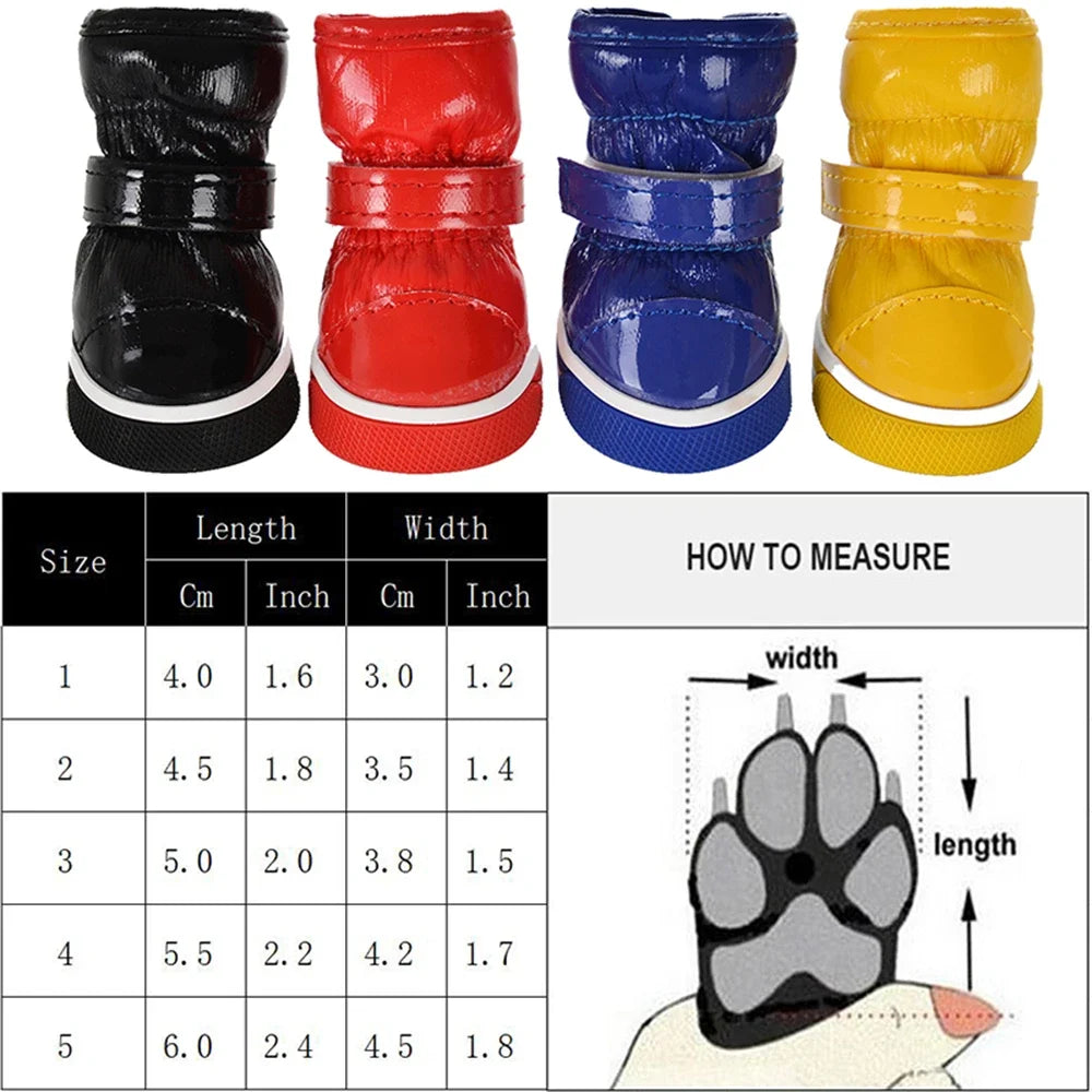Pet Shoes Winter Warm Waterproof Slip Fleece Dog Snow Boots