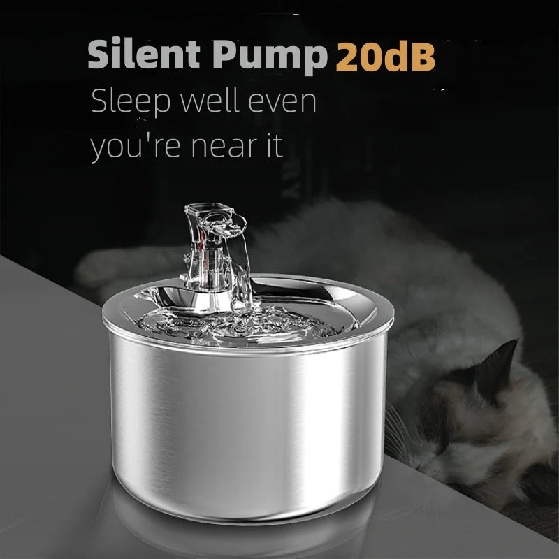 Automatic cat water fountain with optional sensor and heater