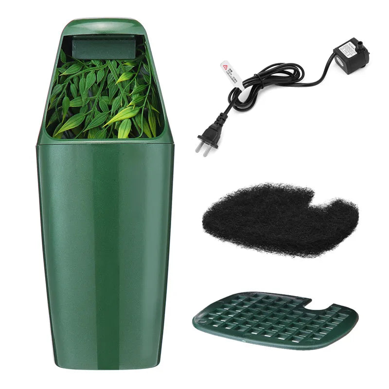 Reptile Drinking Water Filter Fountain Green Feeding Chameleon Lizard ABS Dispenser Humidifier