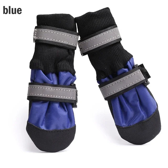 4pcs Winter Pet Dog Shoes Outdoor Waterproof Anti-Slip Pet Boots