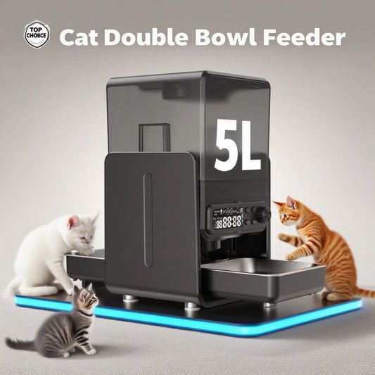 Smart Pet Feeder with Timed & Quantitative Feeding, Slow Food Function, Automatic Food Dispenser