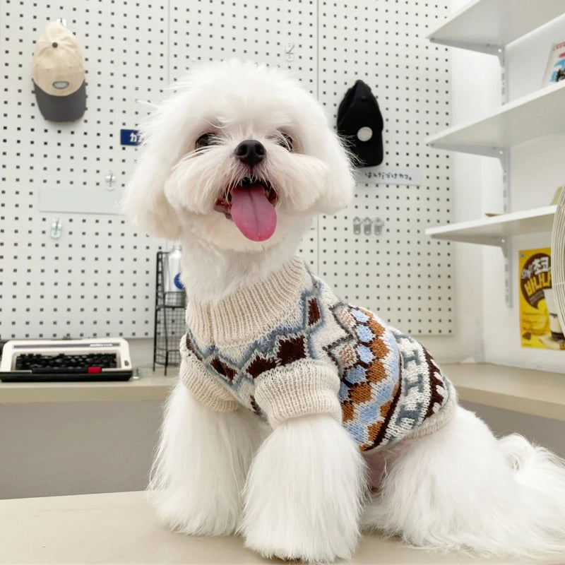 Knitted Sweater Warm Coat for Small Dog Outfit Jacket Pet Clothing Winter
