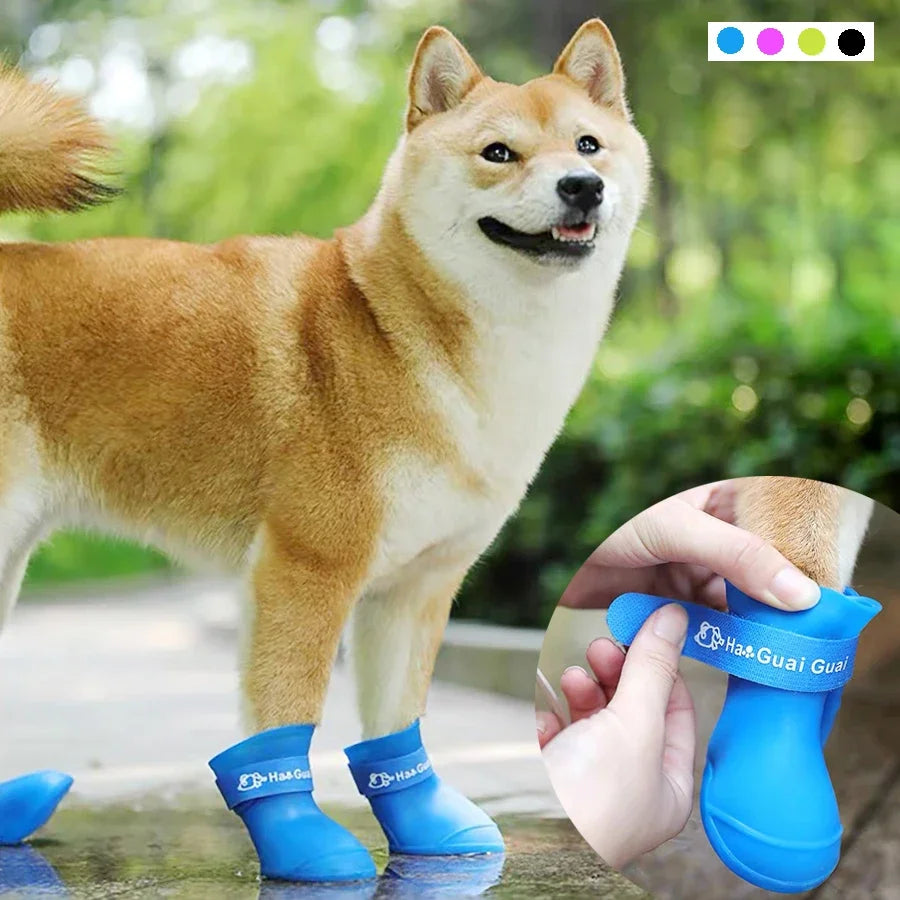 Pet Dog Rainshoes Waterproof Silicone Dog Shoes Anti-skid Boots