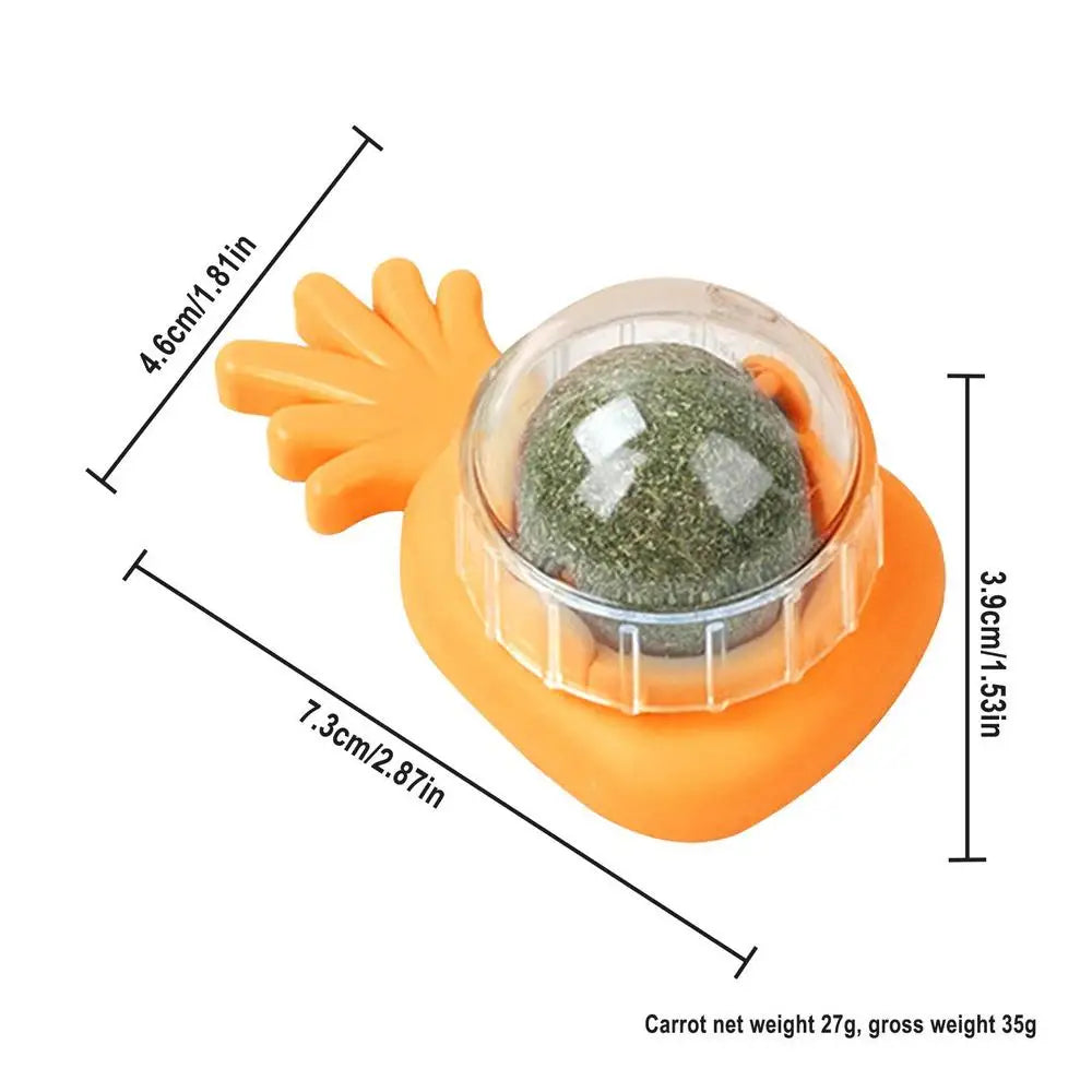 Catnip Wall Ball Catnip Wall Spin Ball Edible Cat Catnip Toys Promotes Digestion Catnip Rollerbal