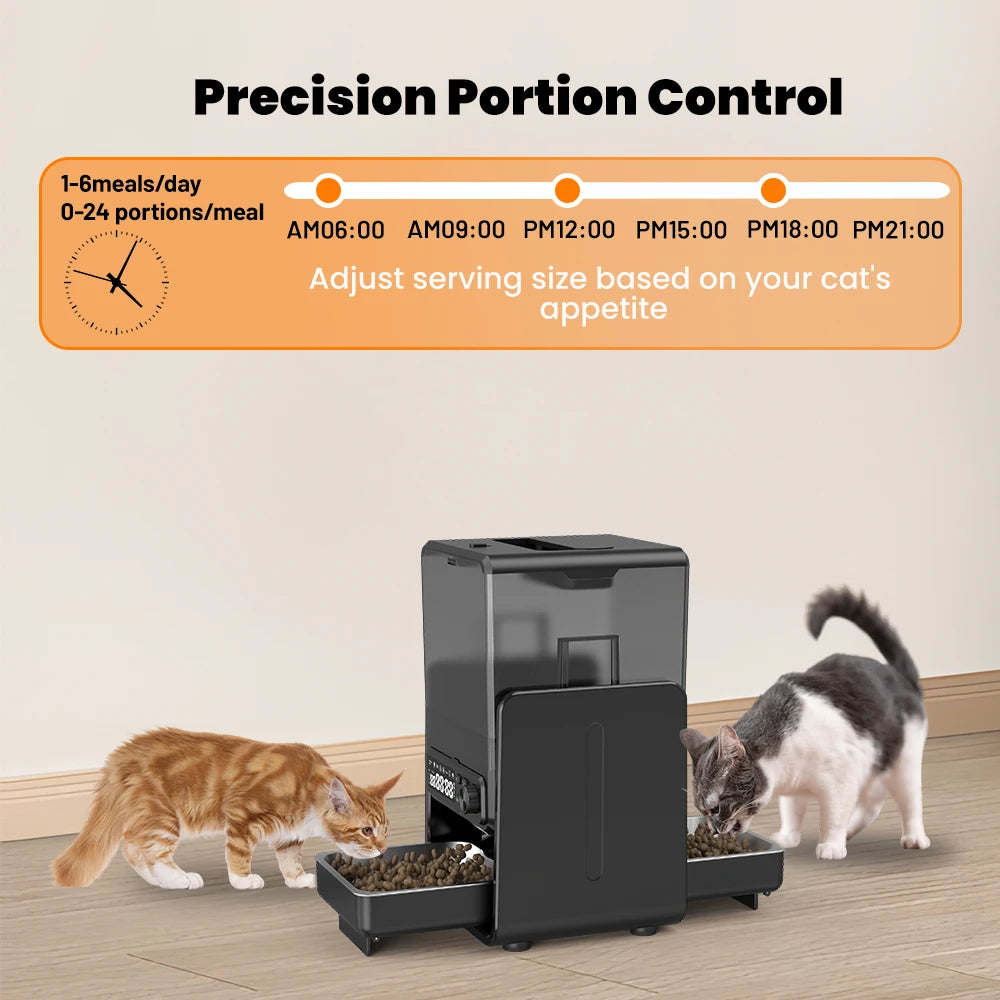 Smart Pet Feeder with Timed & Quantitative Feeding, Slow Food Function, Automatic Food Dispenser