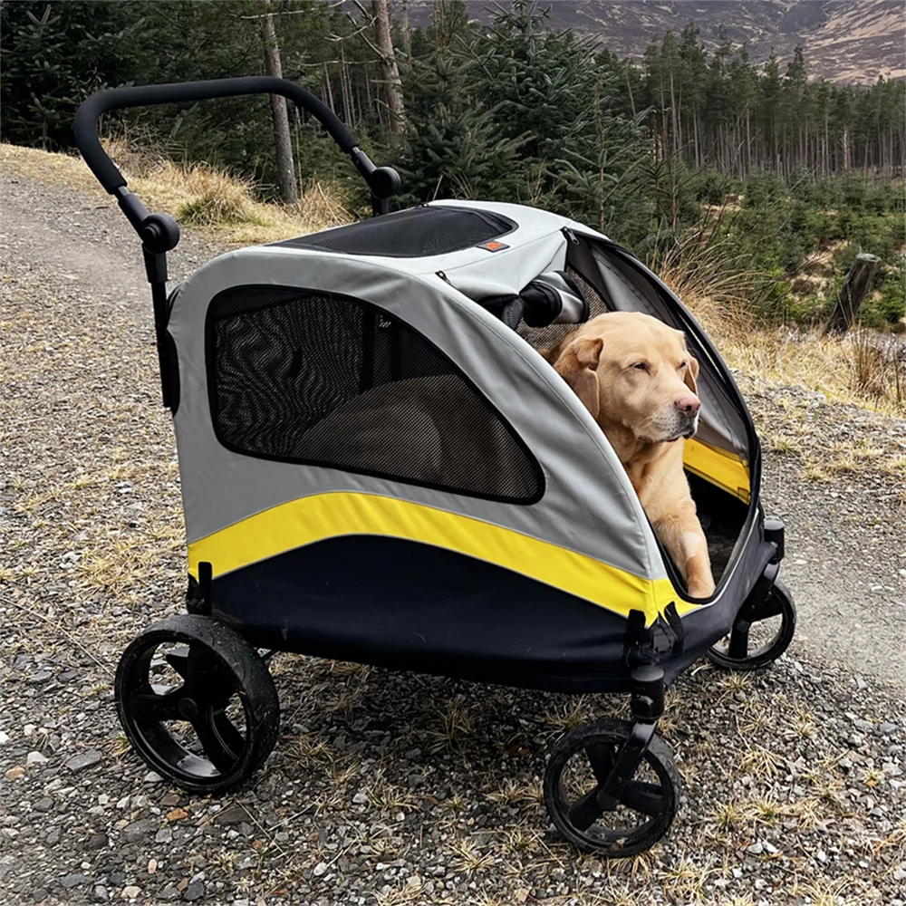 Dog Stroller Pram 4 Wheel Foldable Cart