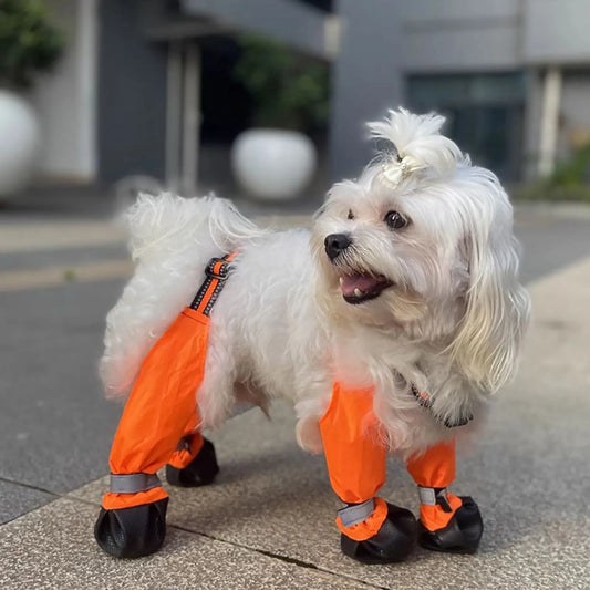 Water Proof Dog Shoes Dog Protectors Shoes With Suspenders Slip Reflective Dog Boots