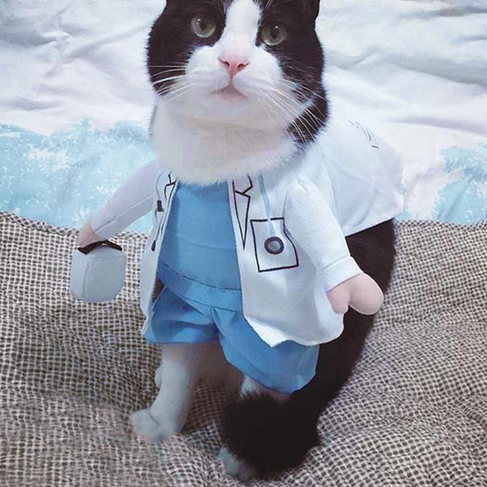 Funny Dog Cat Doctor Costume Pet Doctor Clothing