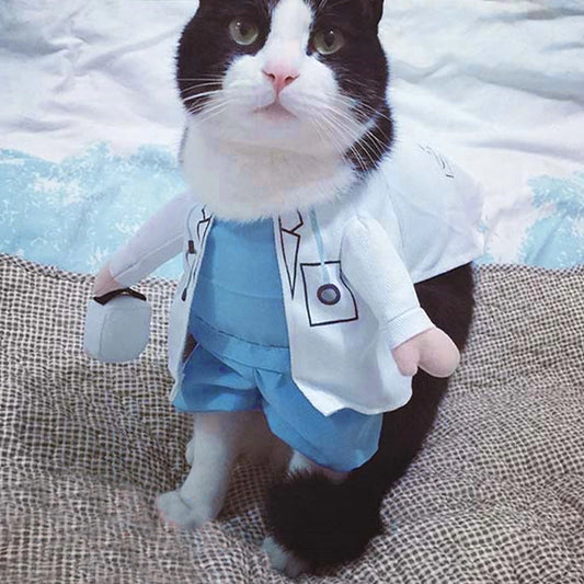 Funny Dog Cat Doctor Costume Pet Doctor Clothing