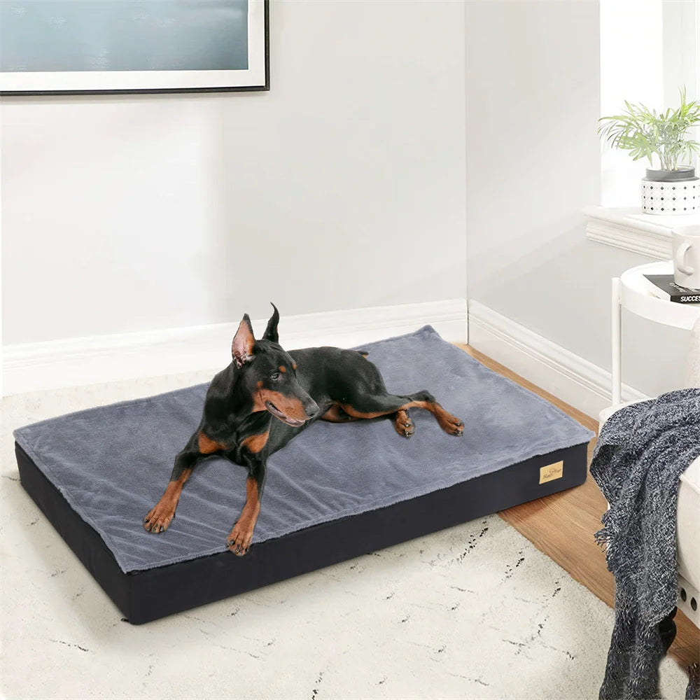 Large Orthopaedic Waterproof Pet Dog Crate Bed with Removable Washable Cover