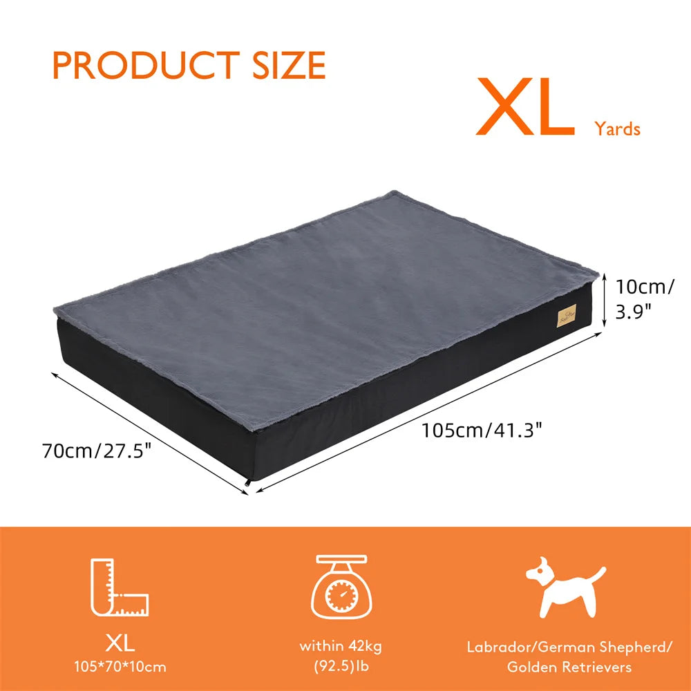 Large Orthopaedic Waterproof Pet Dog Crate Bed with Removable Washable Cover