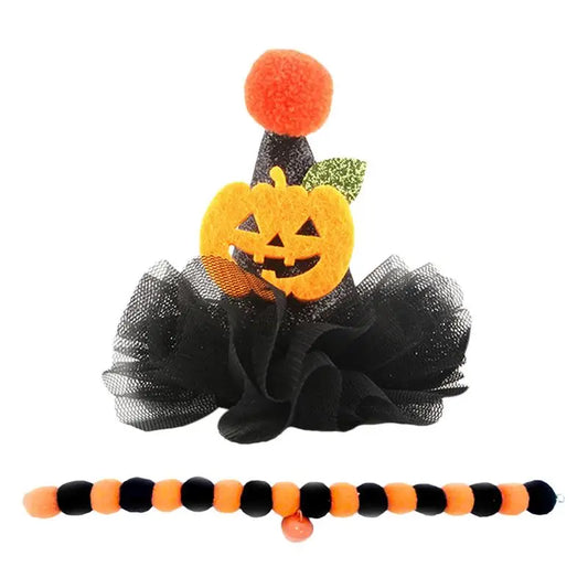 Cat Halloween Costumes Elastic Pet Mesh Hat Colorful Festive Costumes Funny Head Accessories