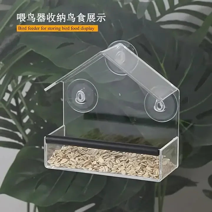 Transparent Window Wild Bird Feeder