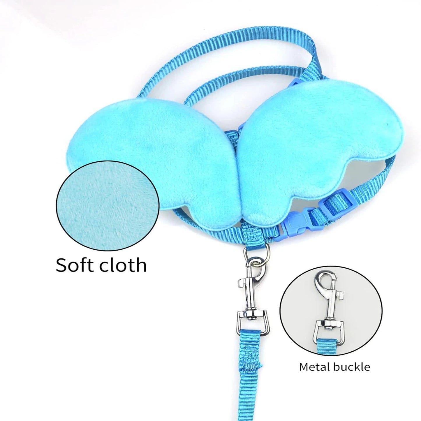 Cute Angel Wings Dog Harness, Soft Pet Puppy Leash Set